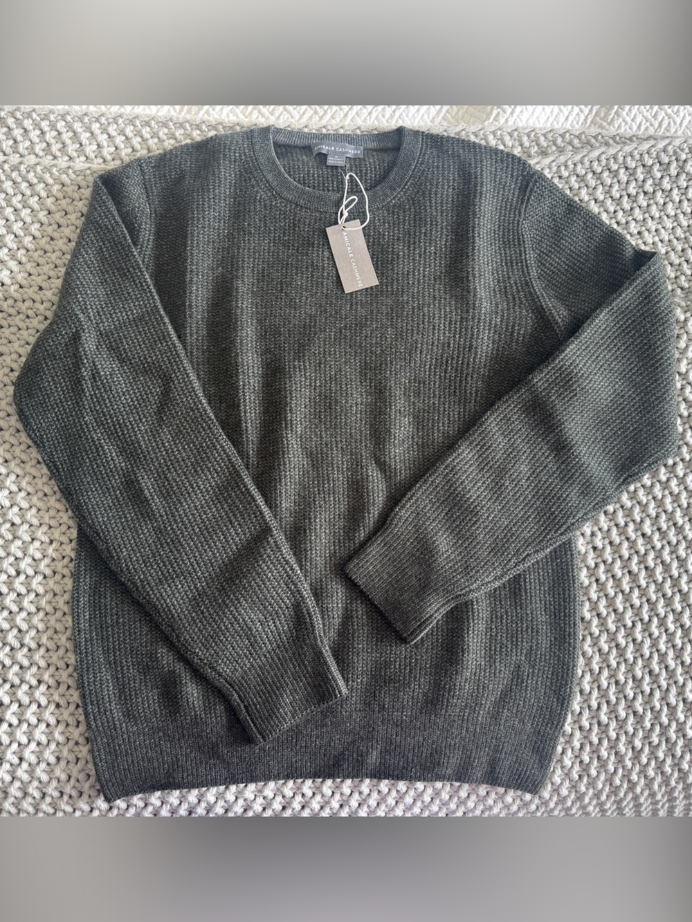 Amicale Cashmere Heather Charcoal Crewneck Sweater